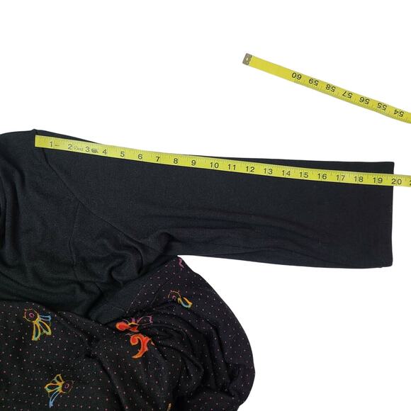 Ice Silk Maxi Dress Size 3XL Black Paisley Rayon Stretch Long 3/4 Sleeve - Picture 4 of 4